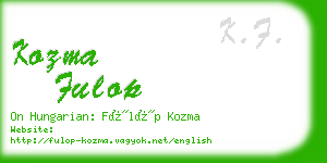 kozma fulop business card